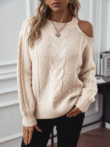 Solid Color Twisted Pullover Sweater