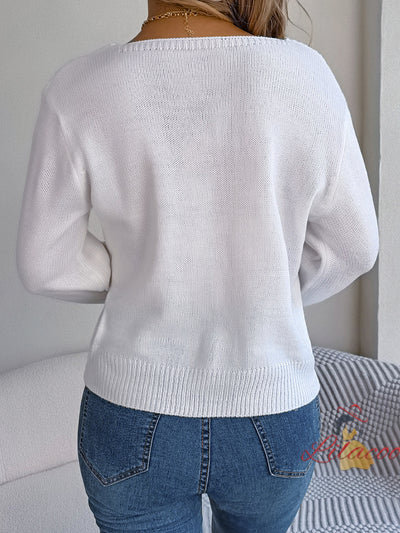 Leisure Square Neck Pullover Sweater