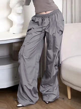 Slim Casual Overalls Pleated Elastic Pant