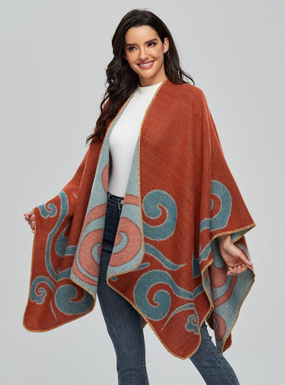 Cashmere-like Cloak Scarf Split Shawl