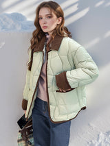 Light and Short Lapel Cotton-padded Jacket