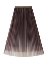 Gradient Gauze Pleated Skirt