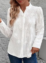 Long Sleeve Lace Jacquard Shirt