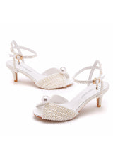 6 cm Fishmouth High-heeled Pearl Sandals