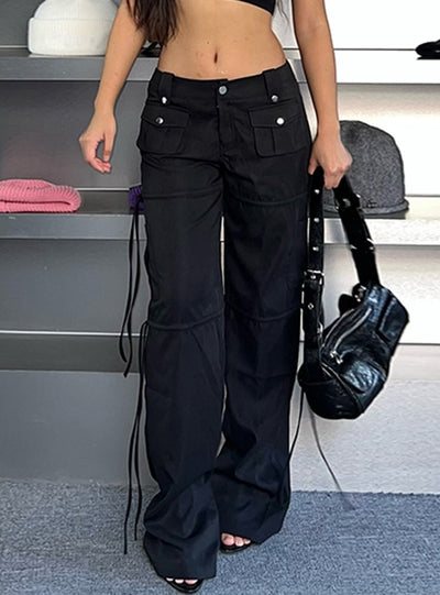 Straight Loose Low Waist Drawstring Pant