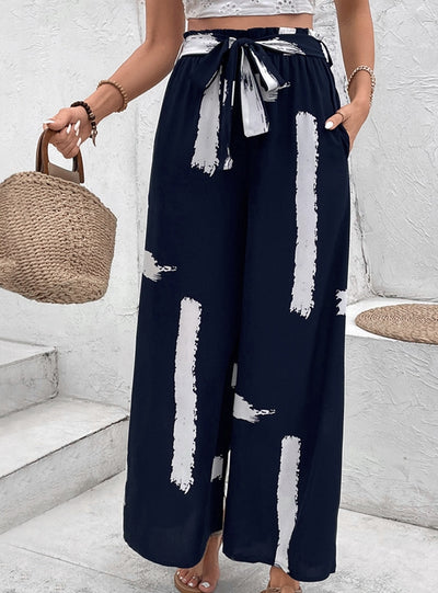 Printed High Waist Wide Leg Pant