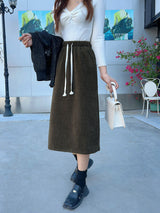 Women Corduroy Long Skirt