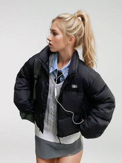 Short Collar Cotton-padded Down Jacket