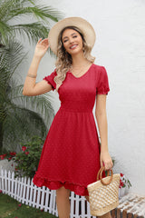 Jacquard V-neck Beach Dress