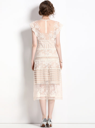 Women Embroidered Lace Dress