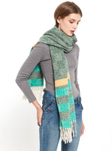 Fringe Stripes Increase Warm Scarf