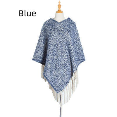 Thick Long Tassels Shawl Cloak