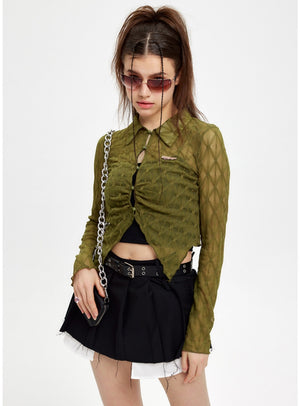 Long Sleeve Short Irregular Shirt