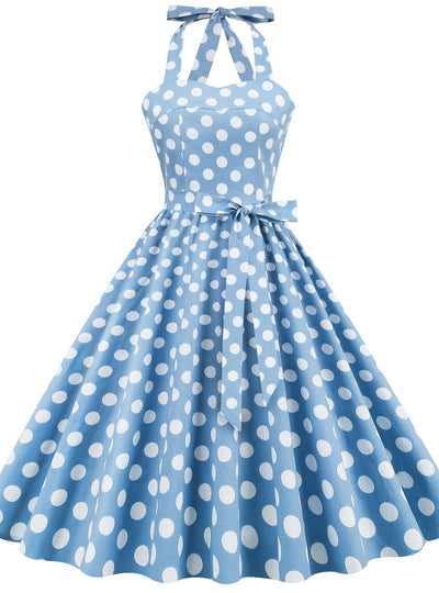 Sexy Retro Polka-dot Lace-up Dress