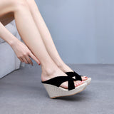 9 cm Wedge-shaped Fishmouth Thick-soled Slippers