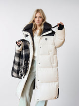 Contrast Color Knee-length Thick Loose Cotton-padded Coat