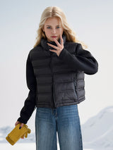 Splicing Slim Stand-up Collar Cotton-padded Jacket