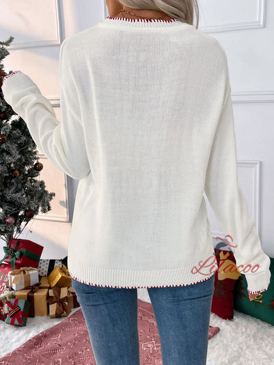 Loose Long-sleeved Round Neck Christmas Sweater