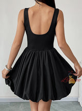 Black Sleeveless Vest Dress