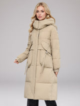 Thick and Loose Medium and Long Over-the-knee Hooded Coat