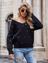 V-neck Plus Size Loose Pullover Sweater