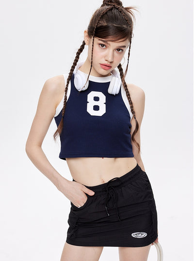 Sporty Sleeveless Short T-shirt