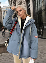 Loose Short Fake Two-piece Cotton-padded Down Jacket