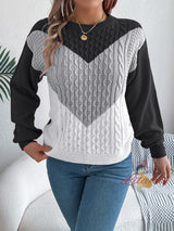 Leisure Color Matching Pullover Sweater