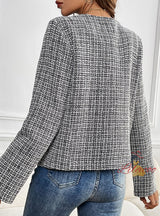 Plaid Long Sleeve Coat Jacket