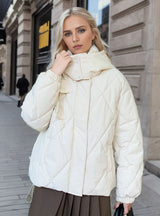 Loose and Slim Diamond-shaped Padded Coat