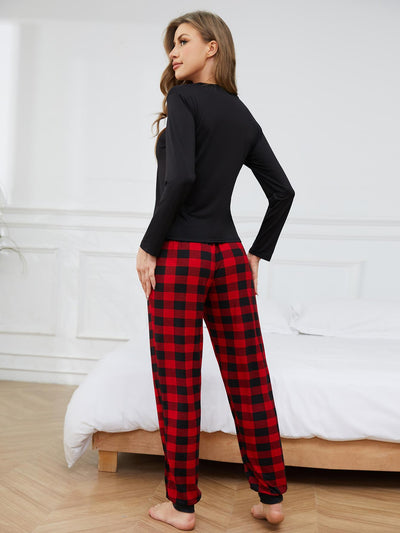 Heart-shaped Printed Long-sleeved Sleepwear