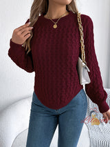 Casual Solid Color Irregular Pullover Sweater