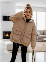 Loose Short Hooded Padded Down Jacket Coat