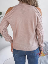 Leisure Twist High-necked Long-sleeved Sweater