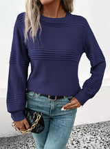 Long Sleeve Solid Color Ladies Sweater