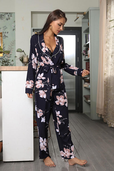 Long-sleeved Print Pajamas Home Suit