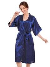 Solid Color Smooth Robe Bathrobe