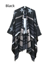 Women Star Jacquard Split Shawl