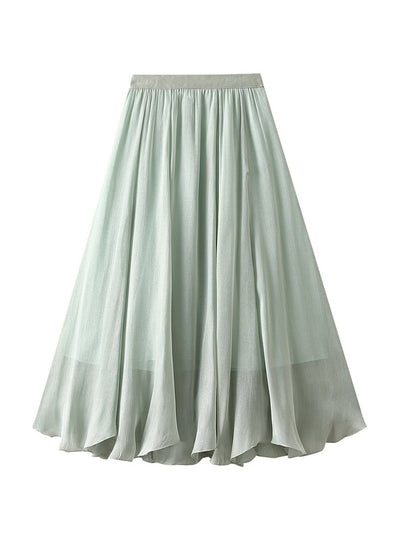 High Waist Pearlescent Yarn Irregular Skirt