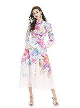 Palace Colorful Floral Printed Long-sleeved Dress