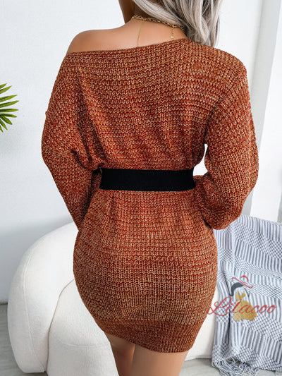 Women Casual Knitted Sweater Dress