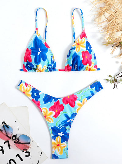 Sexy Rose Printed Swimsuit