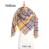 Women Small Plaid Square Scarf