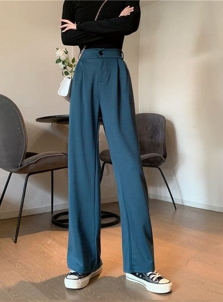 Slim Loose Wide-leg Pants High-waisted Pants