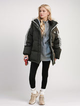 Retro Striped Loose Letter Cotton-padded Jacket