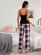 Sexy Sling Plaid Pajamas Suit