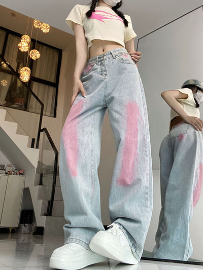 Graffiti Retro Wide-leg Jeans