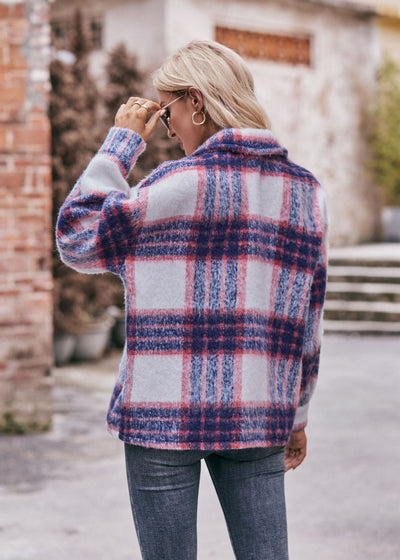 Plaid Short Woolen Thick Coat