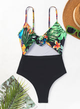 High Waist Floral One-piece Swimsuit