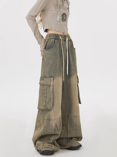 Wide-leg Loose Overalls Jeans Pant